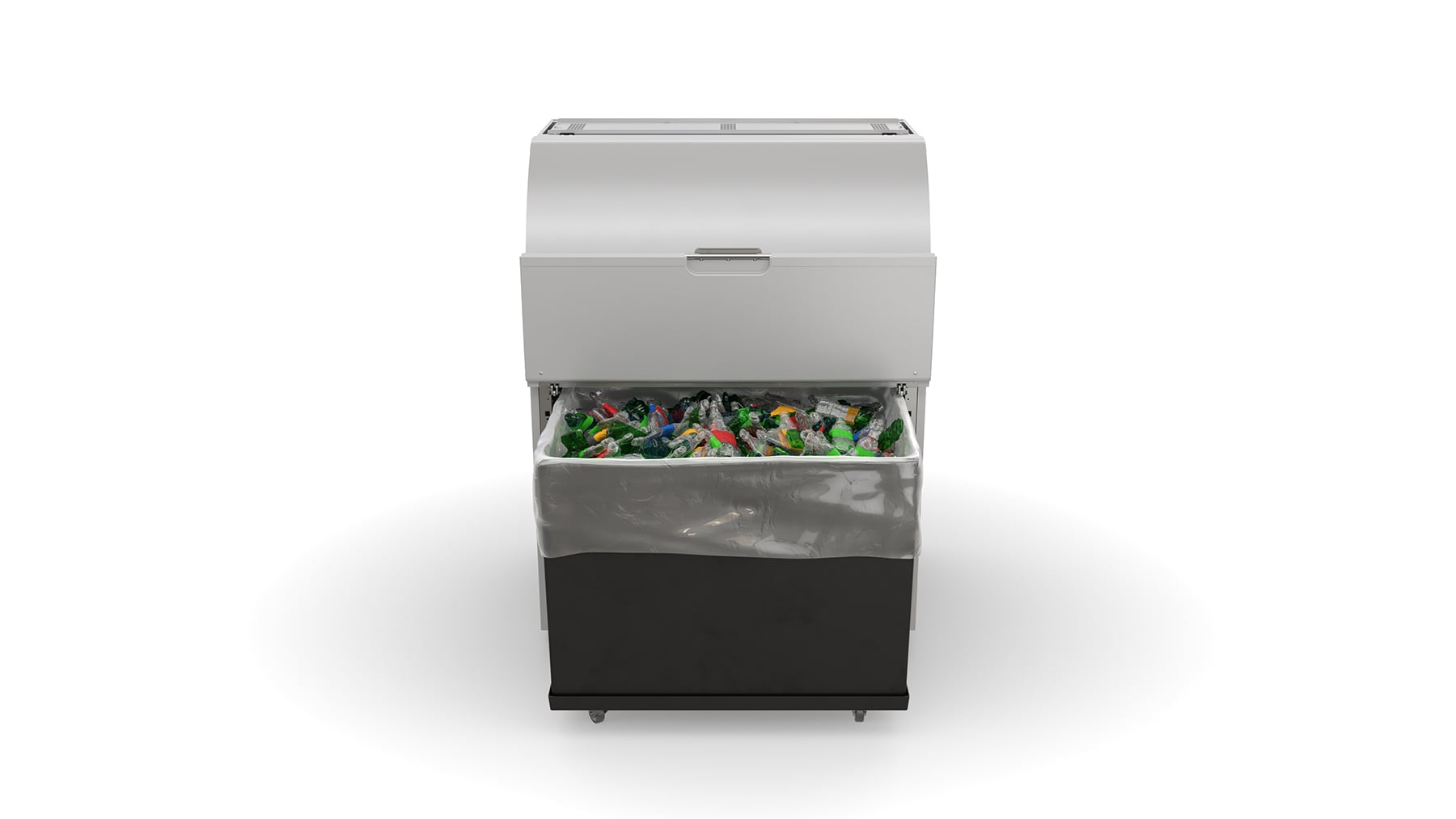 EasyPac bins with compacted plastic bottles